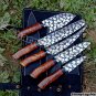 Damascus Steel Knife Custom Handmade - Lot 05 Spring steel Chef knives etched blades