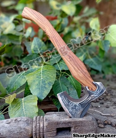 Damascus Steel Knife Custom Handmade -  20.00" inches High Carbon steel hatchet etched blade