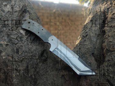 Damascus Steel Knife Custom Handmade -11.00" inches San mai blank blade