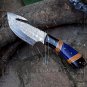 Damascus Steel Knife Custom Handmade -8.00" inches Damascus steel Gut hook skinner knife