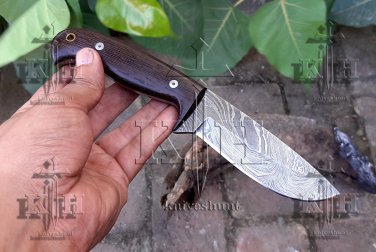 Damascus Steel Knife Custom Handmade -16.00" inches D-2 Steel skinner knife