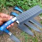 Damascus Steel Knife Custom Handmade - Lot 05 Spring steel Chef knives blackened blades