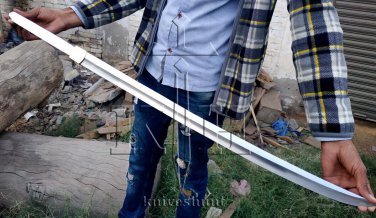 Custom handmade steel knives 36" Spring steel katana sword tanto blank blade