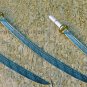 Custom handmade Damascus steel Sword 36" Arabian sword combat camping W/sheath