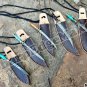 Custom handmade Damascus knives-Lot of 04 Handmade Damascus Steel Miniatures