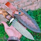 Damascus steel handmade knives - 11" Damascus steel Mosaic pattern hunting knife