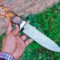 Damascus steel handmade knives - 11" Damascus steel Mosaic pattern hunting knife