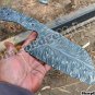 Custom handmade knives 12" full tang Damascus steel Feather pattern blank blade