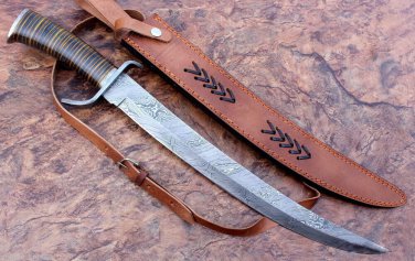 Damascus steel Blank blade knives-30" Damascus steel Arabian sword battle ready