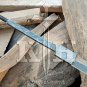 Damascus steel battle sword blade custom handmade full tang hunting forged steel