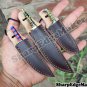 Custom handmade Damascus knives-Lot of 03 Handmade Damascus Steel Miniatures