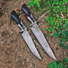 Integral custom handmade Damascus knife/pair of 02 fixed blades/hunting knives