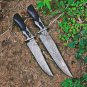 Integral custom handmade Damascus knife/pair of 02 fixed blades/hunting knives