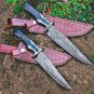 Integral custom handmade Damascus knife/pair of 02 fixed blades/hunting knives
