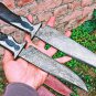 Integral custom handmade Damascus knife/pair of 02 fixed blades/hunting knives