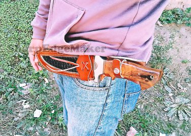 Custom handmade Damascus steel Hunting knife 13" fixed blade survival knife