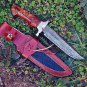 Custom handmade Damascus steel Hunting knife 13" fixed blade survival knife