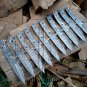 Damascus steel Blank blade knives -Lot 10 Full tang Damascus steel blank blade