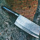 Damascus knife steel copper cleaver W/Sheath wood handmade cleaver custom blade