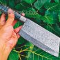 Damascus knife steel copper cleaver W/Sheath wood handmade cleaver custom blade