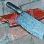 Damascus knife steel copper cleaver W/Sheath wood handmade cleaver custom blade