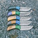 Custom handmade Damascus steel knives Lot of 05 Damascus steel Skinner knives