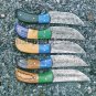 Custom handmade Damascus steel knives Lot of 05 Damascus steel Skinner knives
