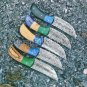 Custom handmade Damascus steel knives Lot of 05 Damascus steel Skinner knives