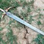 Custom handmade steel knives 36" Damascus steel sword Spear point blade Aragon