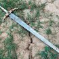 Custom handmade steel knives 36" Damascus steel sword Spear point blade Aragon