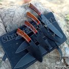 Damascus steel chef knives -lot of 4 Spring steel chef knives Blackened Blades