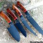 Damascus steel chef knives -lot of 4 Spring steel chef knives Blackened Blades
