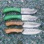 Custom handmade Damascus steel knives Lot of 04 Damascus steel Skinner knives