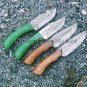 Custom handmade Damascus steel knives Lot of 04 Damascus steel Skinner knives