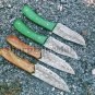 Custom handmade Damascus steel knives Lot of 04 Damascus steel Skinner knives