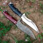 Custom handmade Damascus steel knives Pair of 02 hunting knifes/camping/hunting