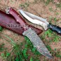 Custom handmade Damascus steel knives Pair of 02 hunting knifes/camping/hunting