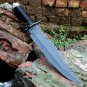 Custom handmade D-2 steel knives 17" D-2 steel Hunting knife blackened blade