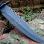 Custom handmade D-2 steel knives 17" D-2 steel Hunting knife blackened blade