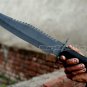 Custom handmade D-2 steel knives 17" D-2 steel Hunting knife blackened blade