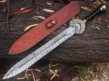 Medieval Handmade Fantasy Sword For Wall Decoration, Custom Made Replica Sword In Damascus Steel