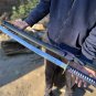 Japanese Samurai Katana Stainless Steel Collectible Sword with Black Scabbard