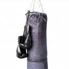 vintage training leather punching bag with retro style boxing gloves Best Birthday Gift Christmas