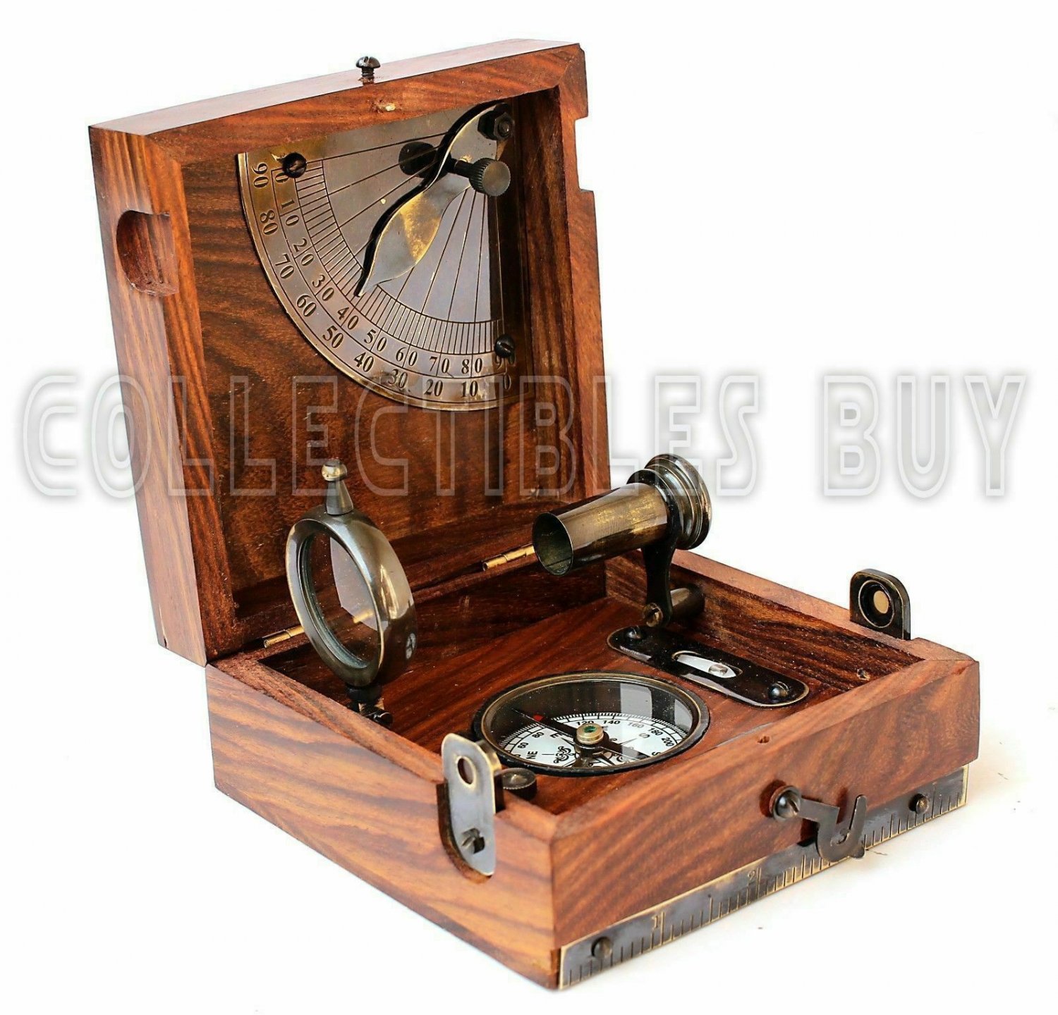 Maritime Marine Compass & Telescope Six item Nautical Antique Brass Instrument