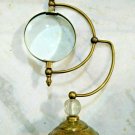 Antique Brass Magnifying Glass With Base Desktop Collectible Office Decor Item