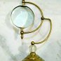 Antique Brass Magnifying Glass With Base Desktop Collectible Office Decor Item