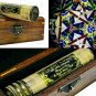 Handmade Brass Kaleidoscope with Wooden Box - Vintage Look - Antique Finish -