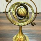 11" Antique Brass Armillary Sphere Nautical Astrolabe Table Top World Globe Gift