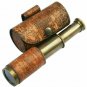 Brass Telescope Marine Nautical Leather Pirate Vintage 6" Handmade