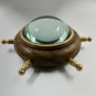 Antique Brass Wooden Wheel Compass Collectible Gift